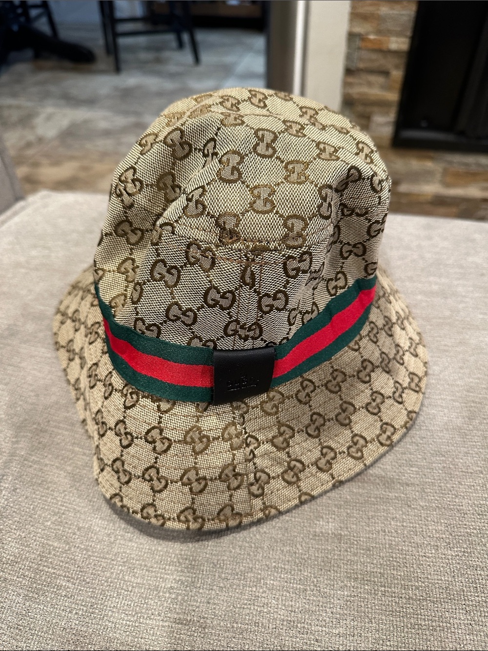 Beige Monogram Bucket Hat size S